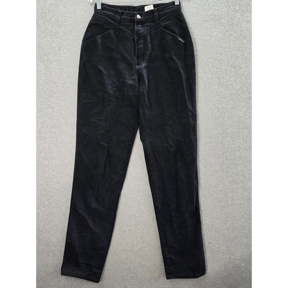 VINTAGE Rocky Mountain Women Jeans 11/12 Black Denim Bareback Western High Rise - Picture 1 of 12